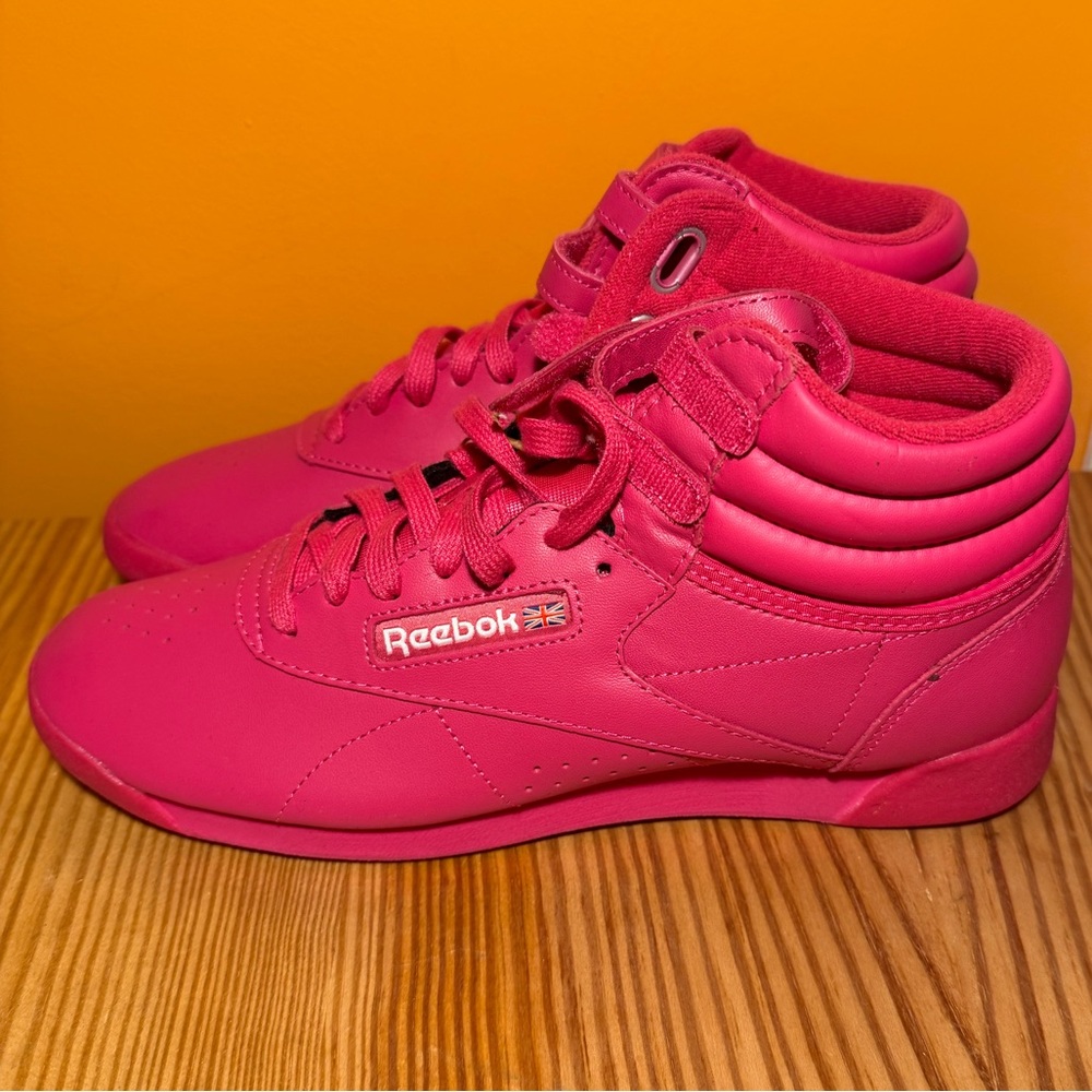 Reebok Women's Pink High-Top Sneakers - Picture 2 of 4